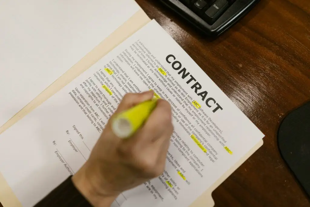anglais juridique contrat
